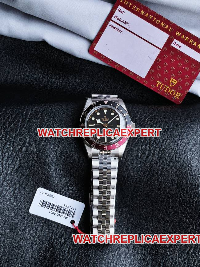 Tudor Black Bay 3CF Factory Best CollectWatch Black Dial Black Red Bezel Steel Bracelet 39mmx12.8mm 8mm