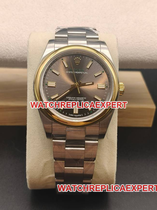 Oyster Perpetual Rolex 41mm 134303 Top-Tier Collectwith Slate Gray Sunburst Dial and “100 YEARS” Engraving