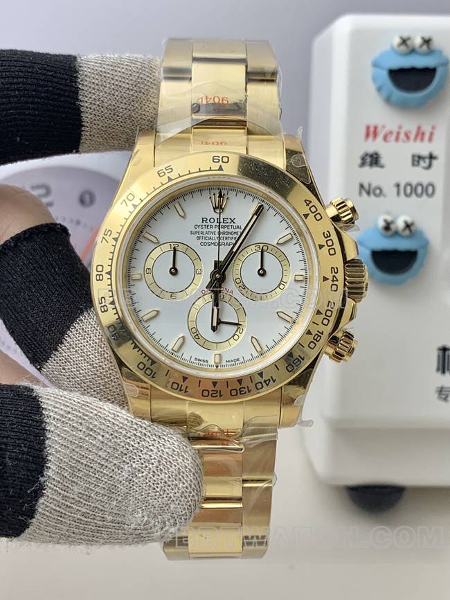 Rolex Daytona White Dial Yellow Gold 4131 Mechanical Watch from QF Factory Best Collect
