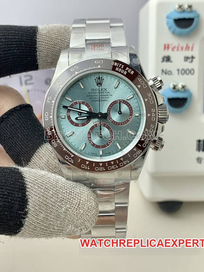 Rolex Daytona Ice Blue Dial 4131 Mechanical CollectWatch by QF Factory with Integrated Two-Way Winding Movement