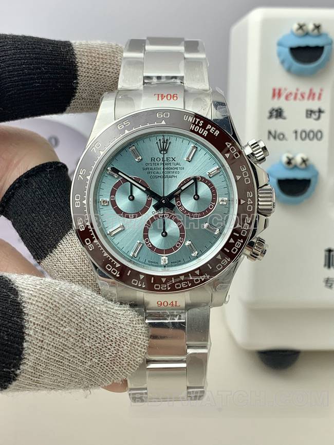 Rolex Daytona Ice Blue Dial QF Factory Super Clone 4131 Integrated Mechanical Chronograph