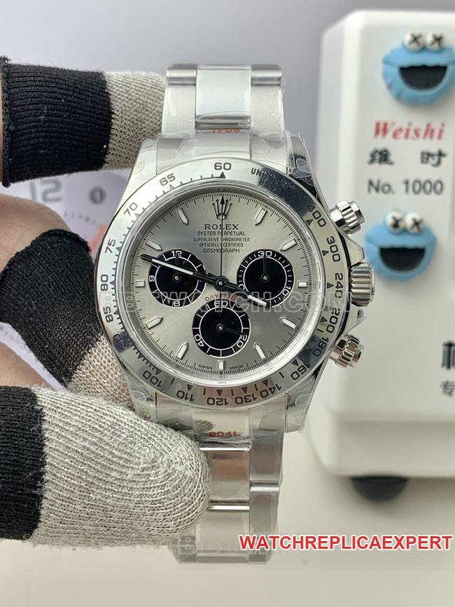 Rolex QF Factory Daytona Gray Dial 4131 Mechanical Super Clone Watch with Bidirectional Winding Movement