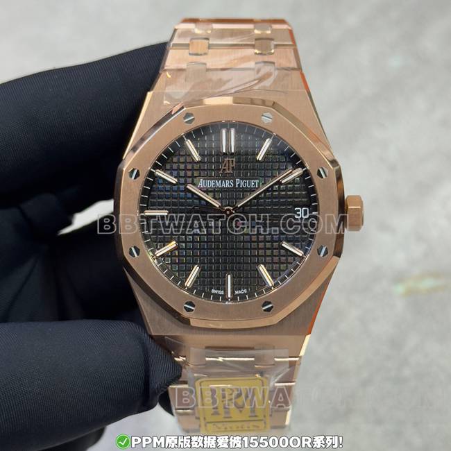 Audemars Piguet Royal Oak 15500 PPM Factory CollectWatch Review: Black Dial, Rose-Gold Finish, Steel Strap, 72-Hour Power Reserve