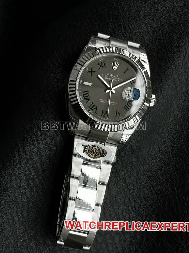 WKD Factory Best Super Clone Rolex Datejust 41mm Grey Dial 126331 with 3235 Seamless Integrated Movement and 72-Hour Power Reserve