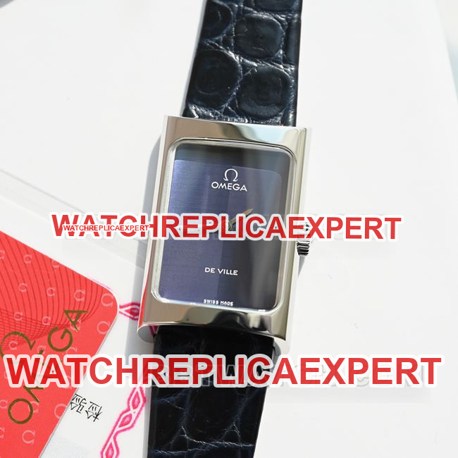 Omega De Ville Original Factory CollectOmega: Purple Dial Quartz Watch with Matching Purple Leather Strap