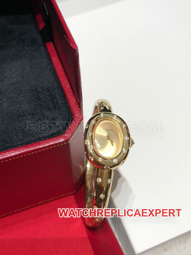 Top-Grade BBA Factory Cartier Baignoire Gold-Plated Collectwith Morganite Diamond Movement and One-Piece Bracelet
