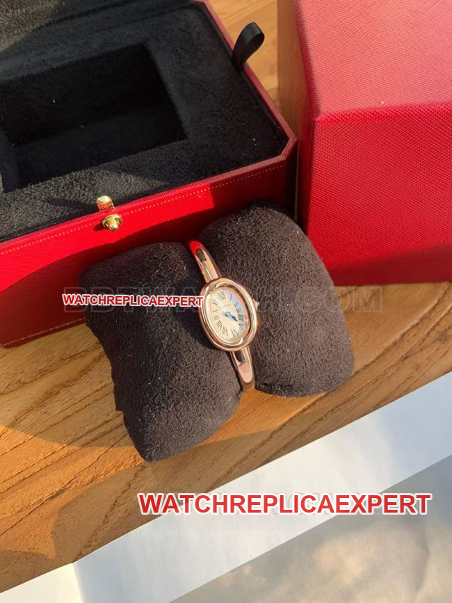 Premium BBA Factory Cartier Baignoire Cartier Rose Gold Bezel Silver Dial Swiss Quartz Collect