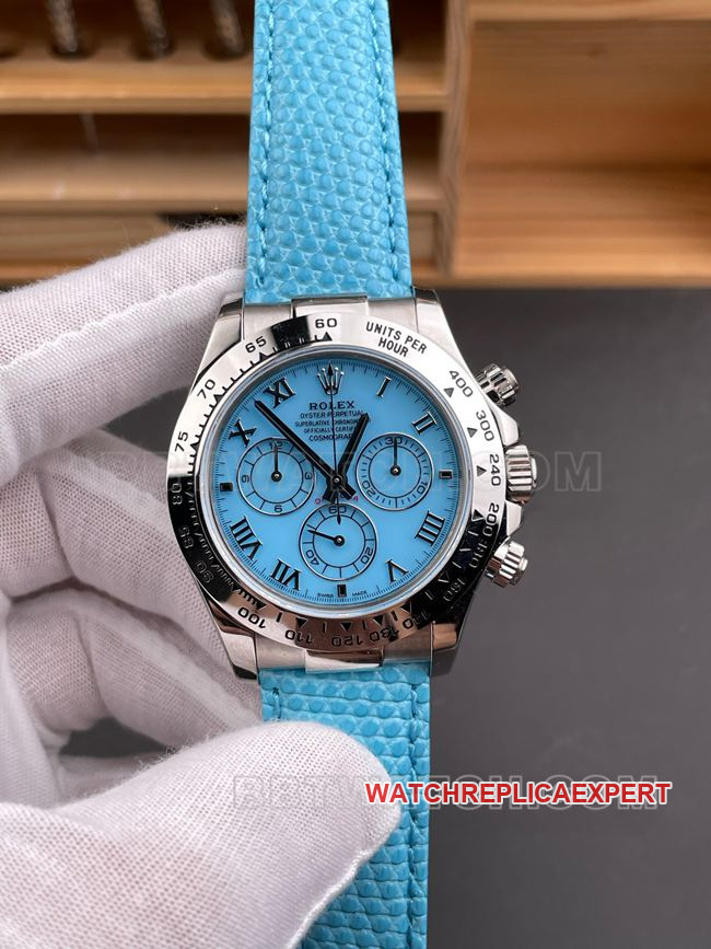 PPM factory Rolex Daytona super clone with blue mother-of-pearl dial, 4130 movement, stainless steel 40mm