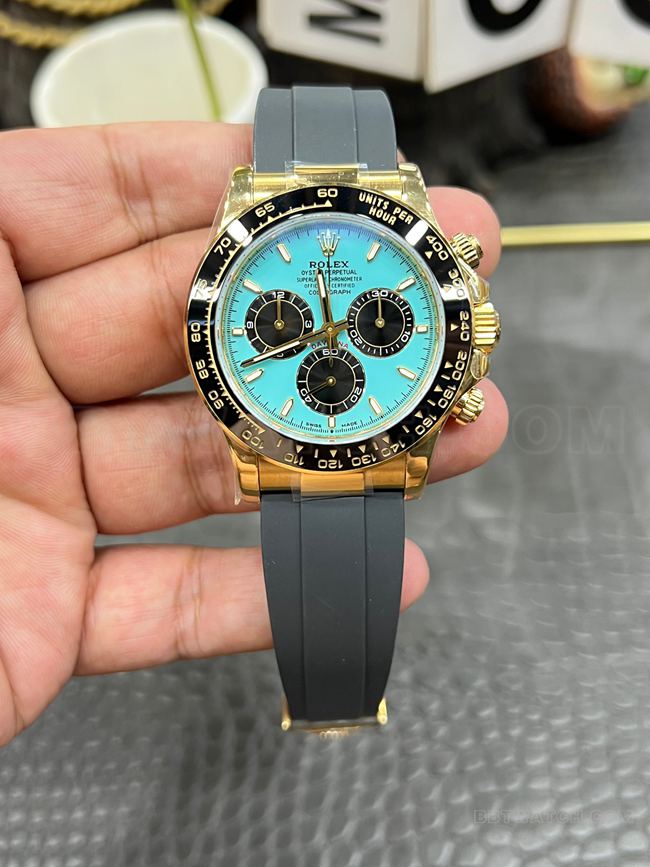 Top-Grade Rolex CBD Factory Daytona Rolex with Tiffany Blue Dial, Black Ceramic Bezel and Dandong 4131 Automatic Chronograph Movement