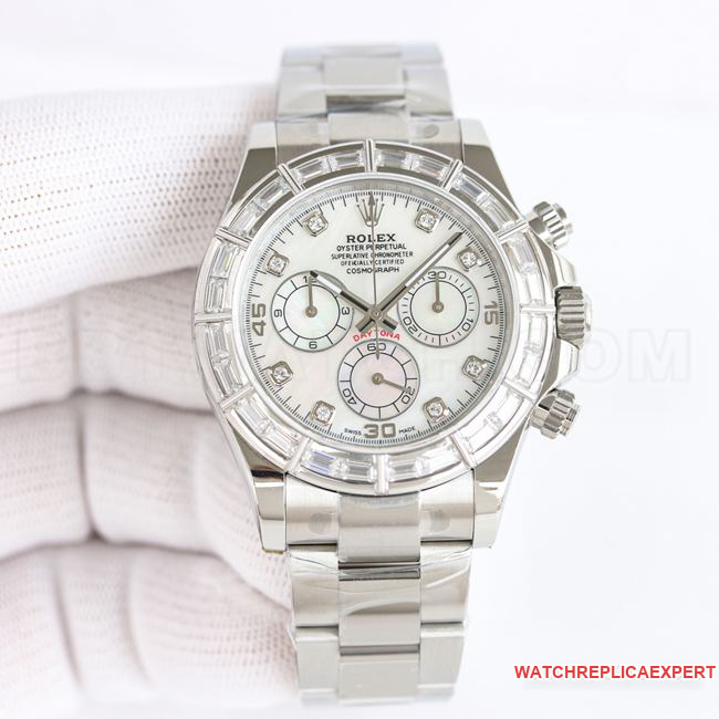 Best Collectwatch PPM factory Daytona Rolex white mother-of-pearl dial 4130 mechanical