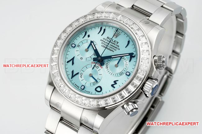Rolex Daytona Original Factory Collectby PPM Factory with Ice Blue Dial, Arabic Numerals and Morganite Bezel