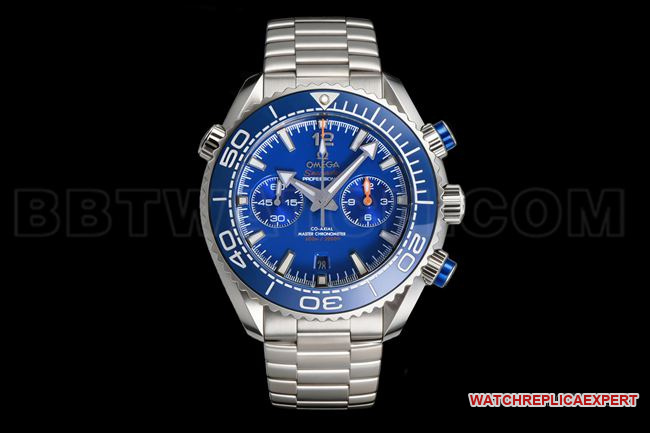 Premium N1 Factory Omega Omega Seamaster 600m Esfera azul con incrustaciones de platino y números duraderos en gris plateado