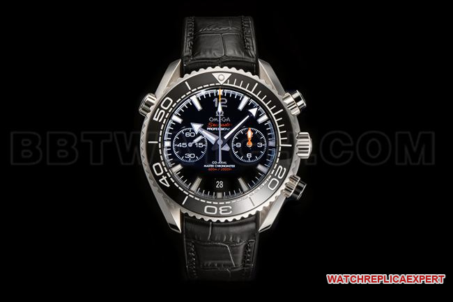 Omega N1 factory Omega Seamaster 600m Correa de cuero negro con esfera esmaltada en platino
