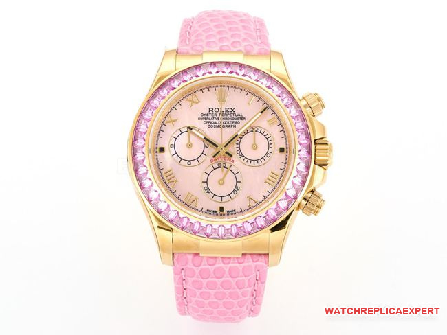 Rolex Daytona Pink Mother-of-Pearl Dial Diamond Ring 116519 40mm CollectWatch