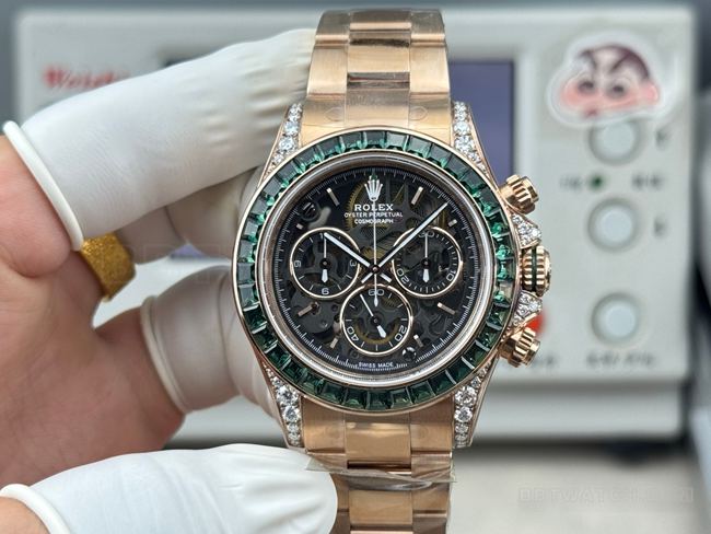 Rolex PPM Factory Daytona Hollow Plate Emerald Diamond Ring CollectWatch