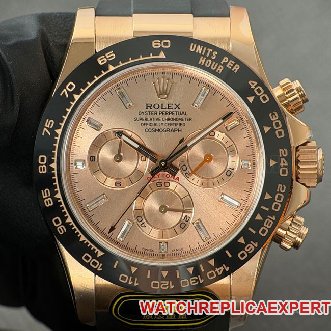 Super Clone Watch Rolex CBD Factory Daytona Pink Dial Rose Gold Case 4130 Rolex