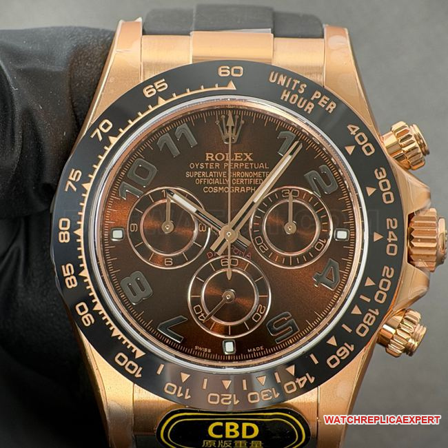 Rolex Daytona Rose Gold Shell Chocolate Disk 4130 with Snail-Shaped Small Seconds Dial