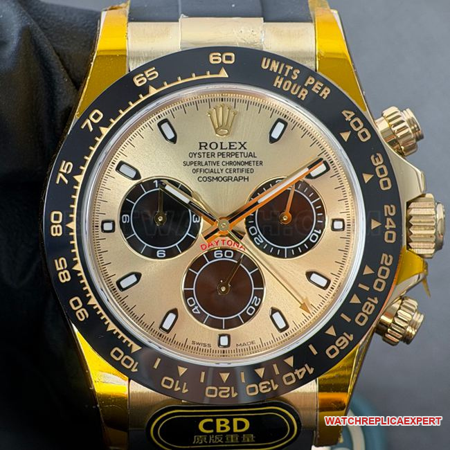 Rolex Daytona CBD Factory Best CollectWatch Rolex 4130 Gold Case Champagne Dial