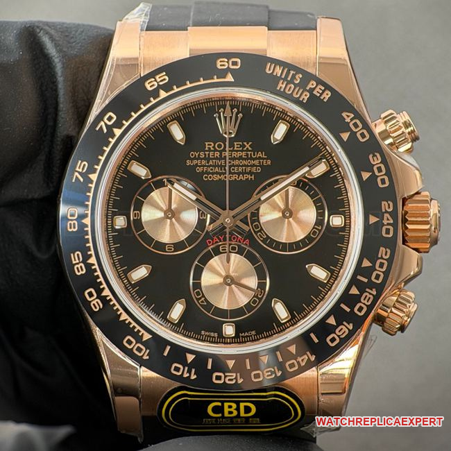 Rolex Daytona CBD Factory Original Factory CollectWatch Rose Gold Case Black Dial 4130