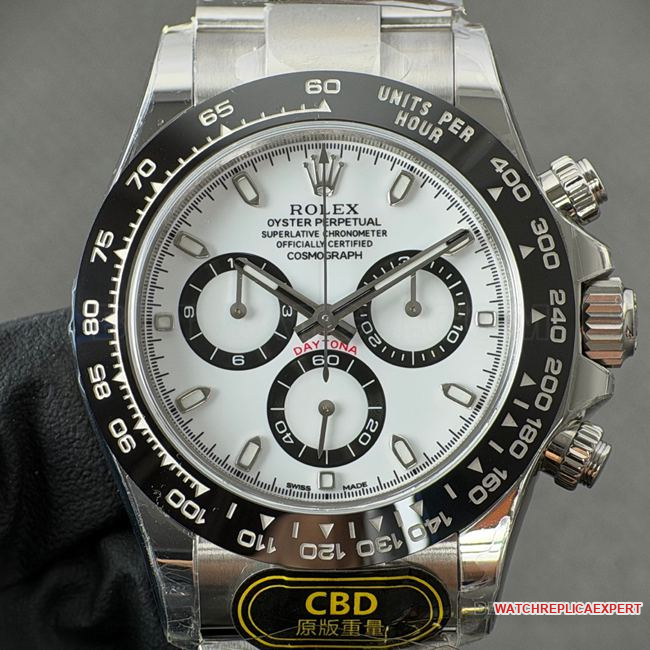 Super Clone Rolex Daytona White Dial 40mm Steel Bracelet 4130 Watch from CBD Factory