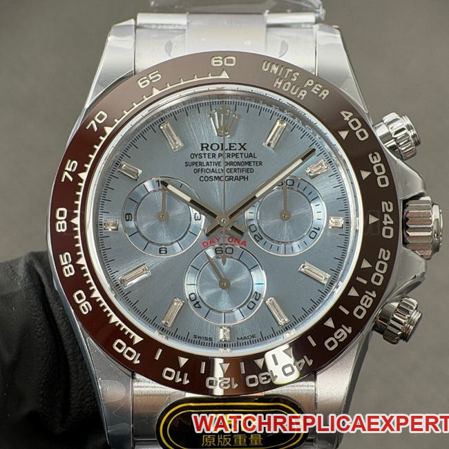 Rolex Best CollectDaytona Ice Blue Dial Steel Bracelet 4130 from CBD Factory with Brown Cerachrom Bezel