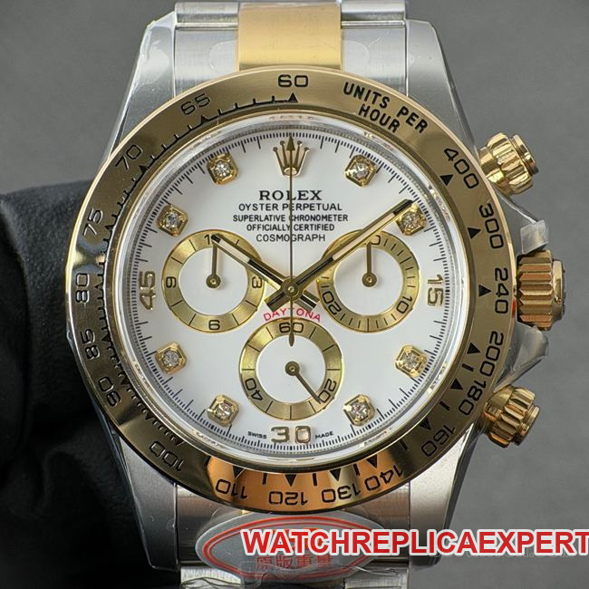 Rolex CBD Factory Daytona Best CollectWhite Dial Steel Strap 4130 with Diamond Hour Markers
