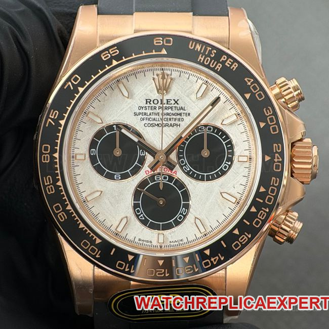 Rolex Daytona top-grade CollectCBD Factory watch with 40mm 18K rose gold case and meteorite dial 4131