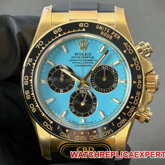 Rolex Daytona 4131 from CBD Factory, 18K Gold Case with Tiffany Blue Dial CollectWatch