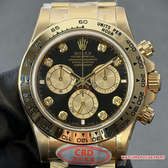 Rolex Daytona CBD Factory Super Clone: Substantial 18K Gold Black Dial 4131