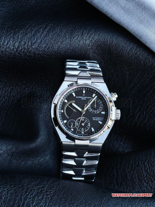 Premium replica Vacheron Constantin Overseas 47450 stainless steel black dial — KR factory sapphire glass