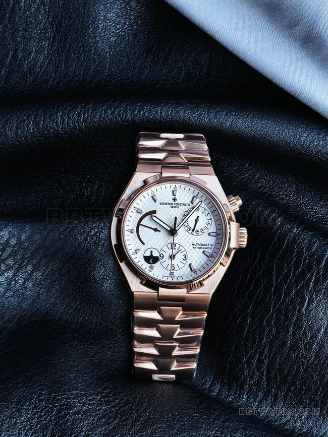 Best Replica Watches Vacheron Constantin Overseas KR Factory 42mm Rose Gold White Dial 47450 Sapphire Glass