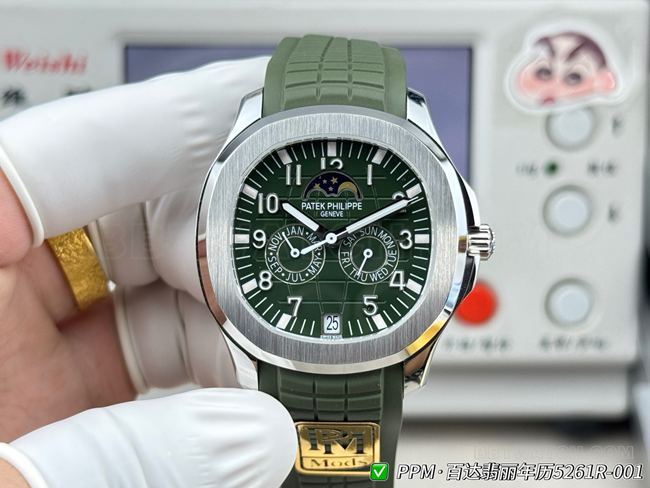 Patek Philippe Super Clone 5261 Aquanaut Green Dial by PPM Factory with Three-Dimensional Hydraulic Dial and Imported Luminous Numerals