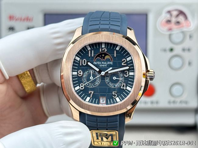 PPM factory top-tier replica watch Patek PhilippeAquanautblue dial5261front live photo