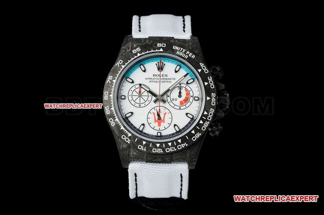 Rolex Daytona Rolex White Dial 4130 Replica Watch from ANT Factory with Carbon Fiber Case