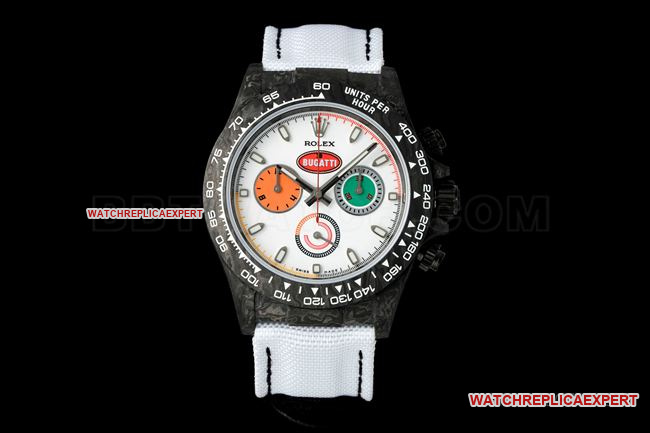 ANT Factory Rolex Daytona 4130 Replica with White Dial, Carbon Fibre Case and High-End “Car Badge” Styling