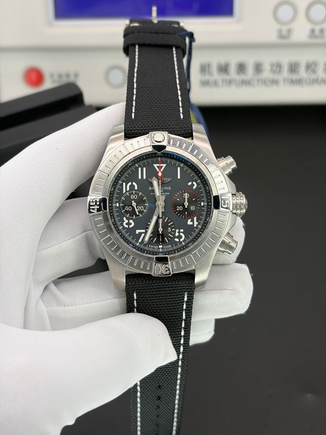 Top Replica Watch BLS Factory Avenger 45mm Grey Dial Chronograph Stainless Steel Sapphire Crystal