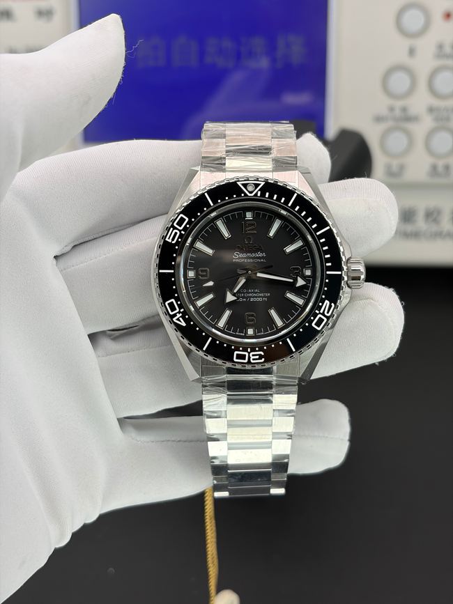 VS Factory Omega Seamaster Super Clone 600 m esfera negra correa de acero clásica