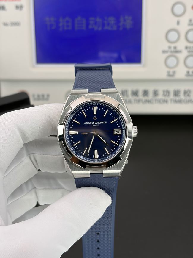 Best Replica Vacheron Constantin Watch 8F Factory Overseas Vacheron Constantin Blue Dial 4500V Stainless Steel 41mm