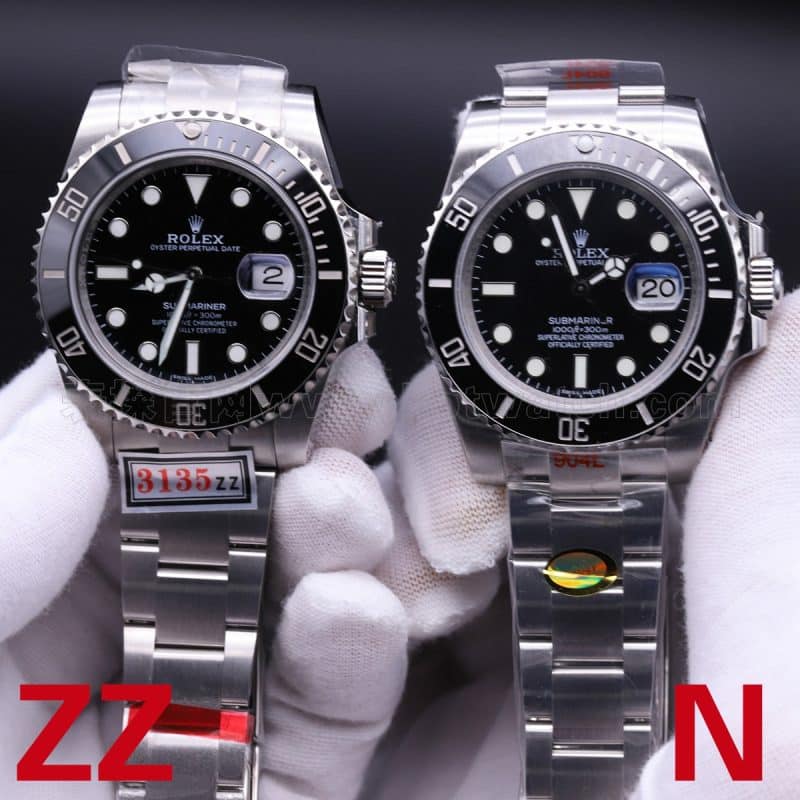 Rolex Submariner Black Water Ghost Replica Watch Review: ZZ Factory vs N Factory Real White Gold Bezel