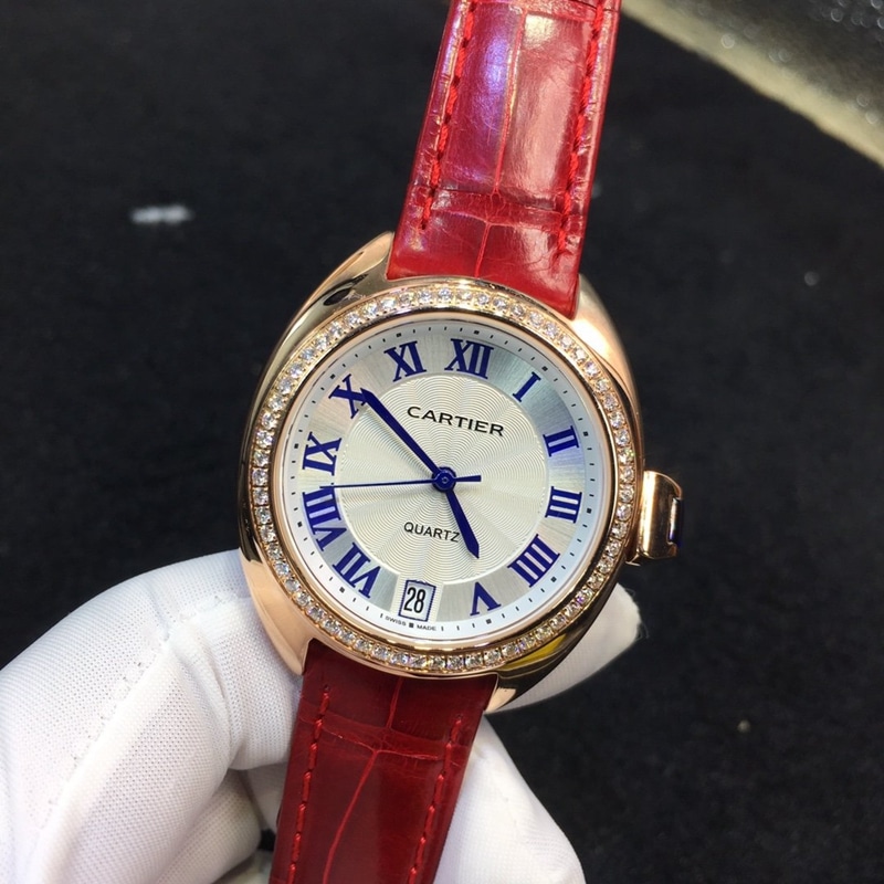 Cartier Cartier Key Collection 18K Gold with Diamonds 33mm Women's Genuine Diamonds Genuine Gold Watch – Top CollectQuality 33mm