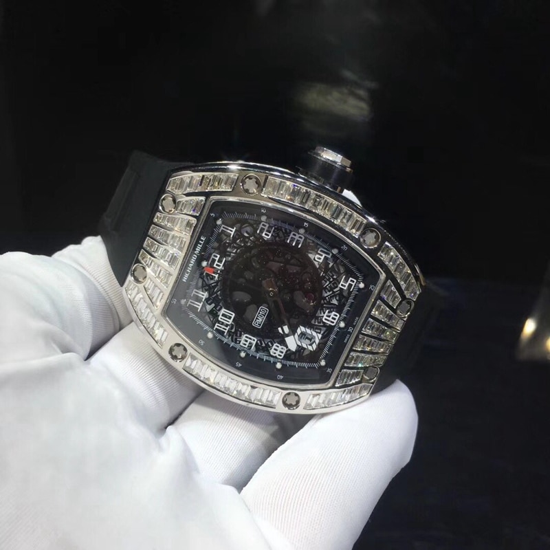 Richard Mille rm010 18K Gold Trapezoidal Full Diamond Swiss Mechanical Movement – Top Quality Super Clone Watch
