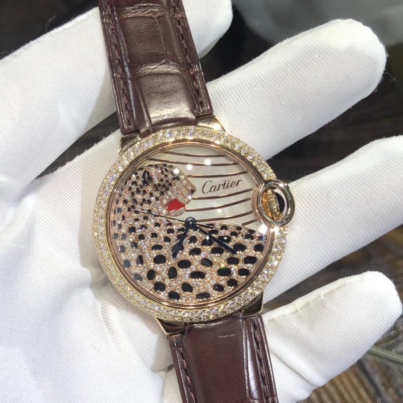 Cartier Ballon Bleu 36mm Domineering Leopard Face Dial with Swiss Movement, Factory Fine Imitation