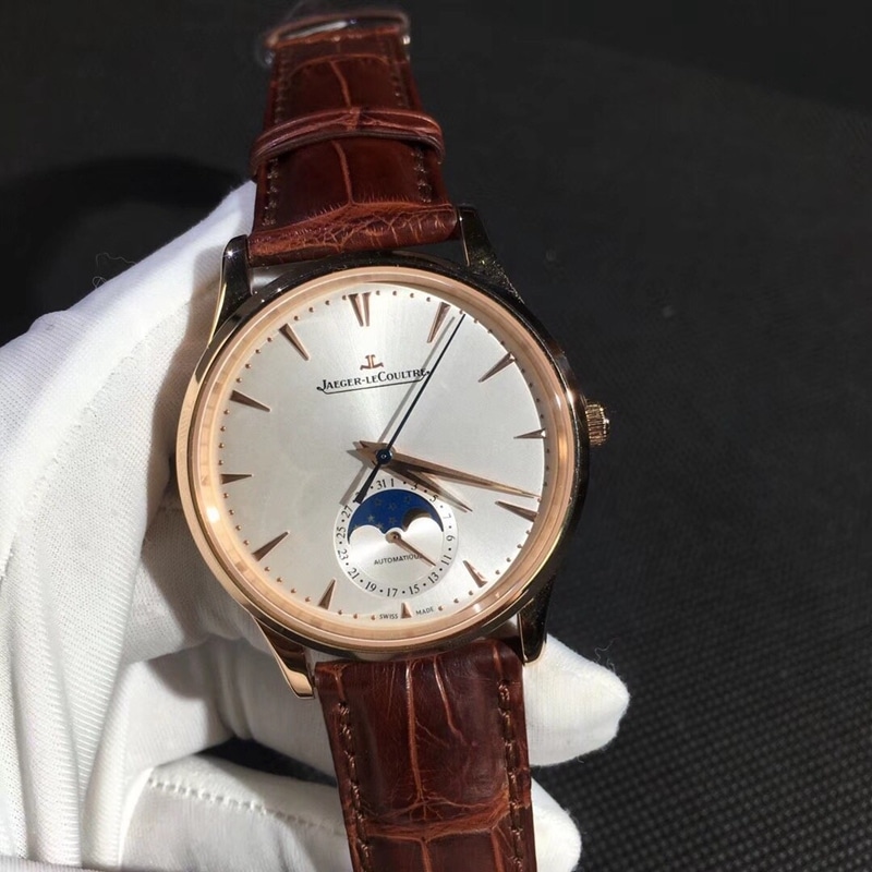 Top-Quality Genuine Gold CollectJaeger-LeCoultre Jaeger-LeCoultre Moonphase Master Series 18K Gold Watch, 39mm Swiss Mechanical Movement 39mm