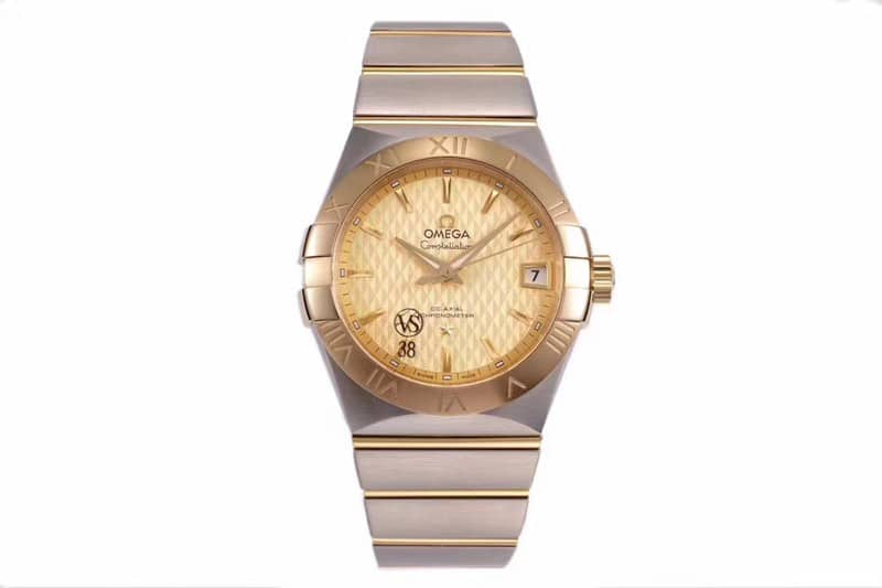 Omega super clone temperament model vs constellation rose gold disk temperament model 8500 mechanical watch