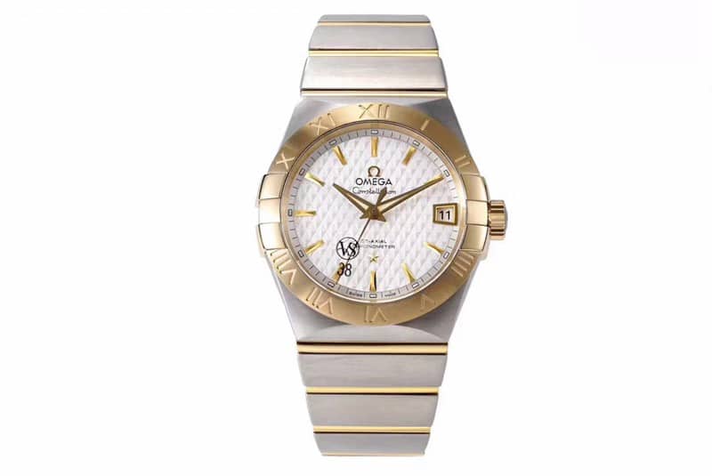 Super Clone Omega Gold White Dial Calendar Movement and Finishing Quality vs Omega Constellation Temperament Models 8500 Mechanical Watch