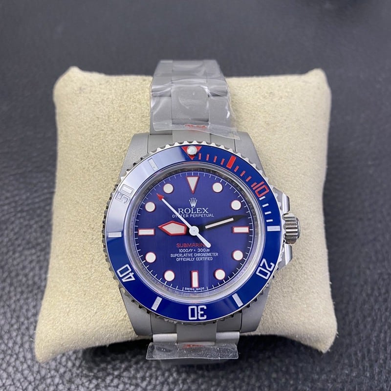 Rolex Modified Watch with Sandblasted Case and Blue Dial – Rugged Matte Diver Style