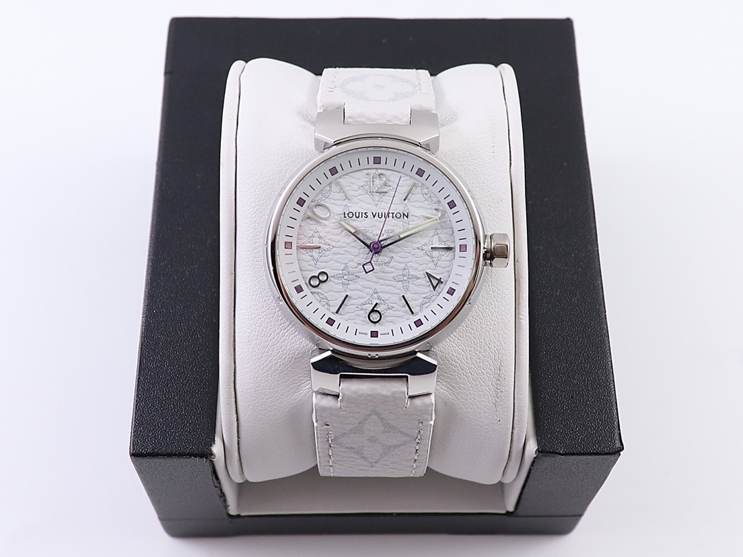 Top Super Clone LV Ladies Watch 34mm 34mm White Dial Advanced Texture Quartz Wristwatch with Highly Transparent Sapphire Crystal