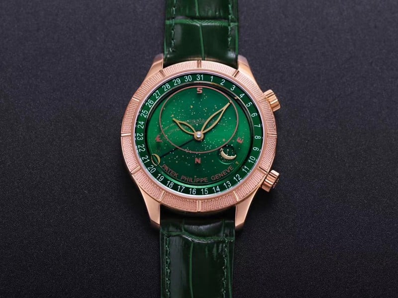 Patek Philippe TZ Factory Men’s Grande Complication Timepieces Green Dial Starry Sky Rose Gold Belt Original Factory Top CollectWatch Model