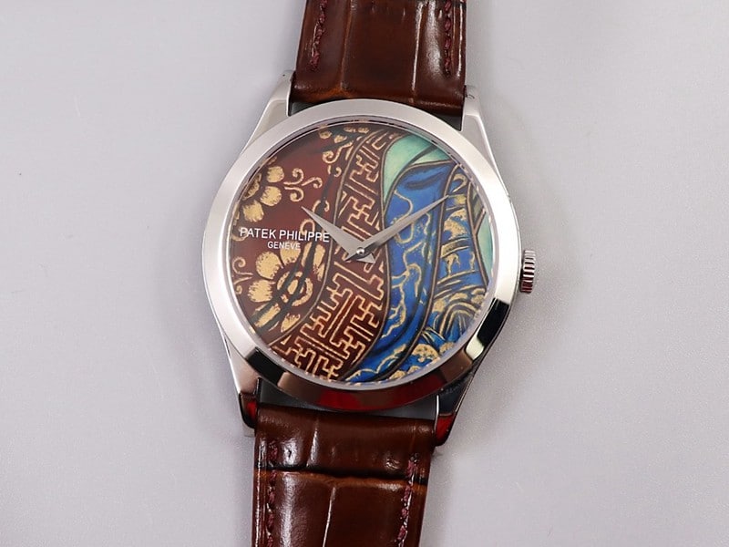 Patek Philippe FL Factory Men’s Rare Handcrafted Craft CollectWatch – Bhutan Six-color Weaving, Micro-painted Enamel Strap, Model 5077P-102