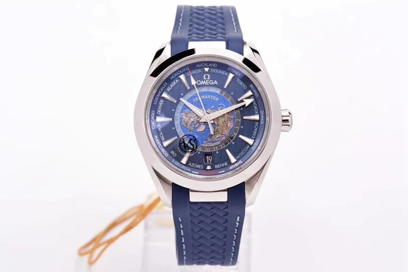 Réplica superior vs Omega Seamaster 220.12.43.22.03.001 Aqua Terra Worldtimer 2020-08-26 Desglose de calidad